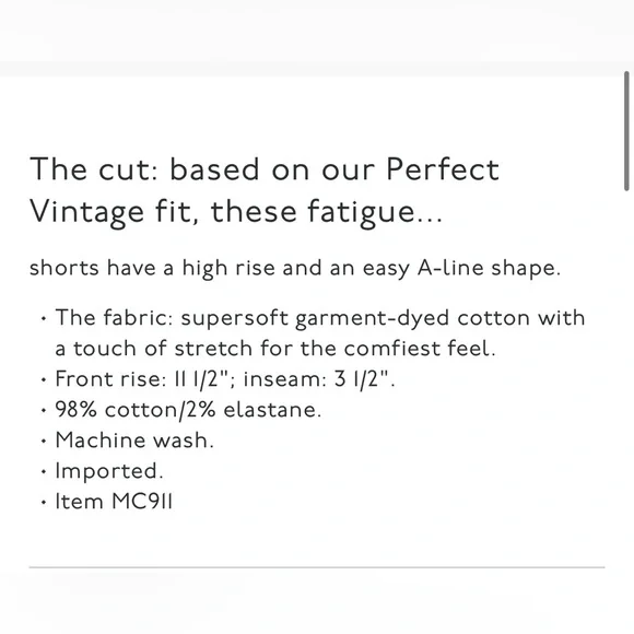 Madewell Perfect Vintage Fatigue Short - Picture 11 of 11